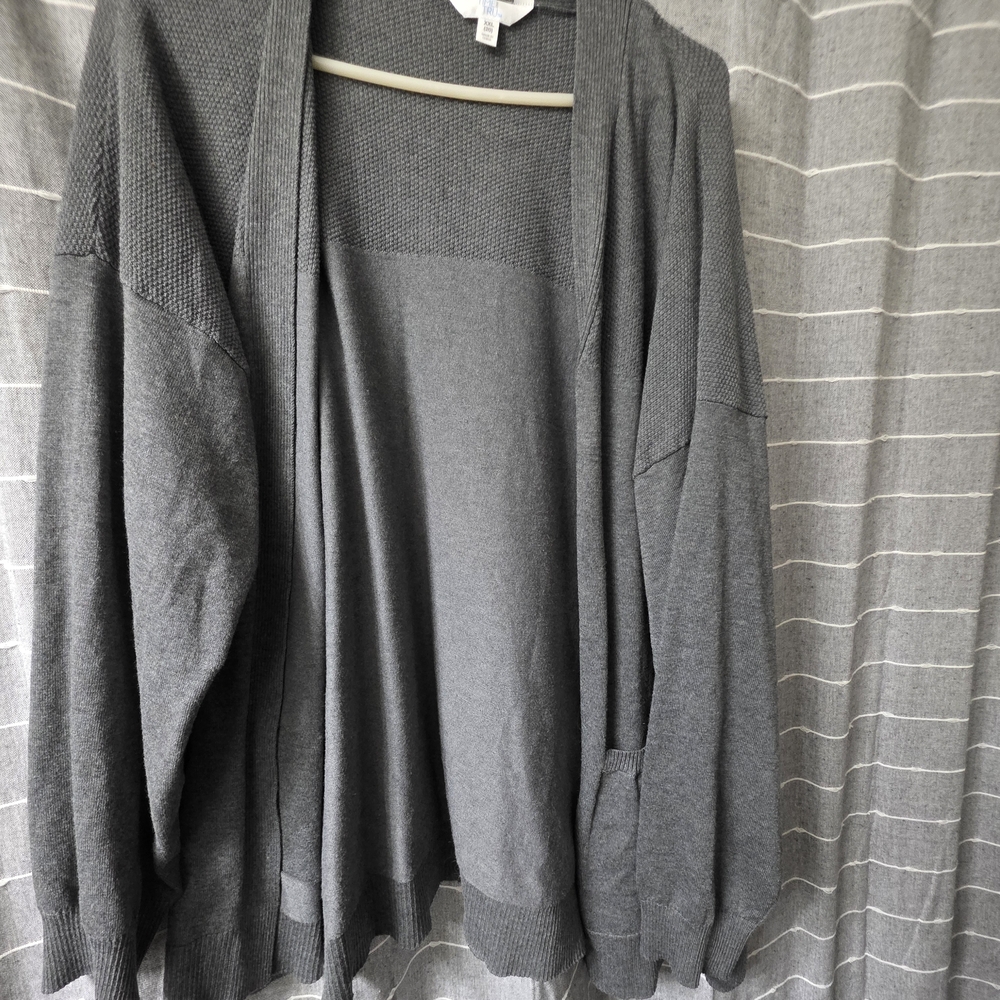 Time and Tru Charcoal Cardigan